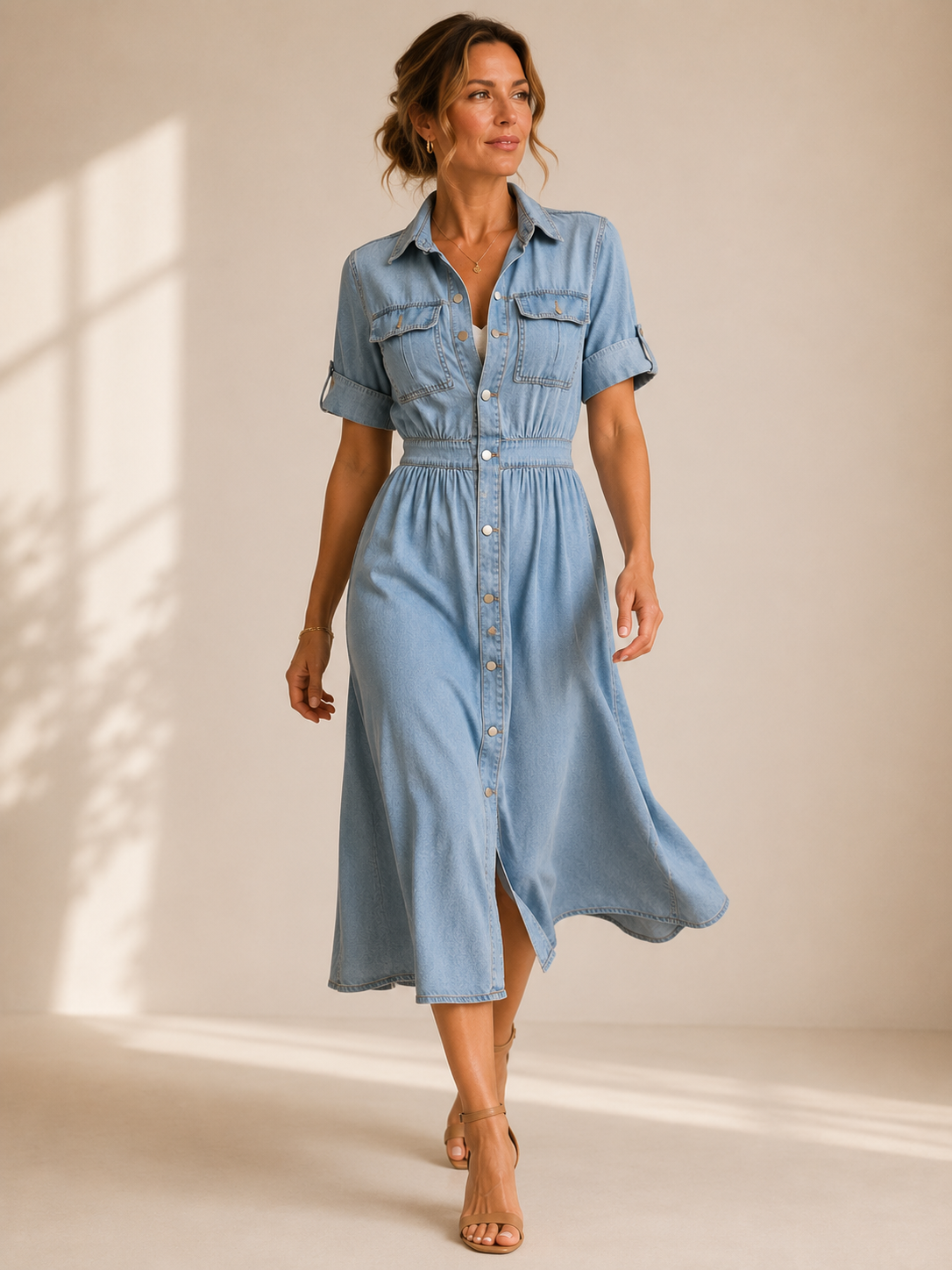 Edda – Jeanskleid im Hemdblusen-Stil