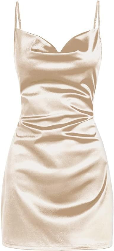 Liv – Satin-Minikleid mit Wasserfallausschnitt