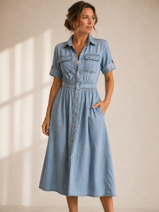 Edda – Jeanskleid im Hemdblusen-Stil