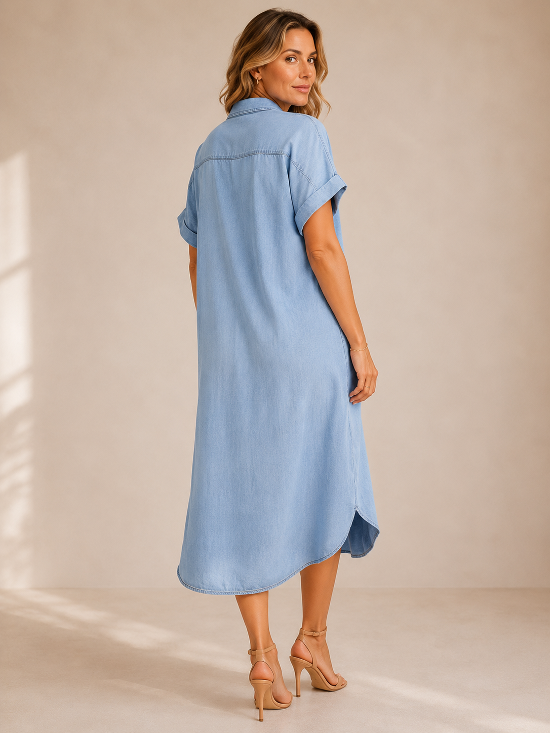 Romy – Hemdblusenkleid in Jeans-Optik