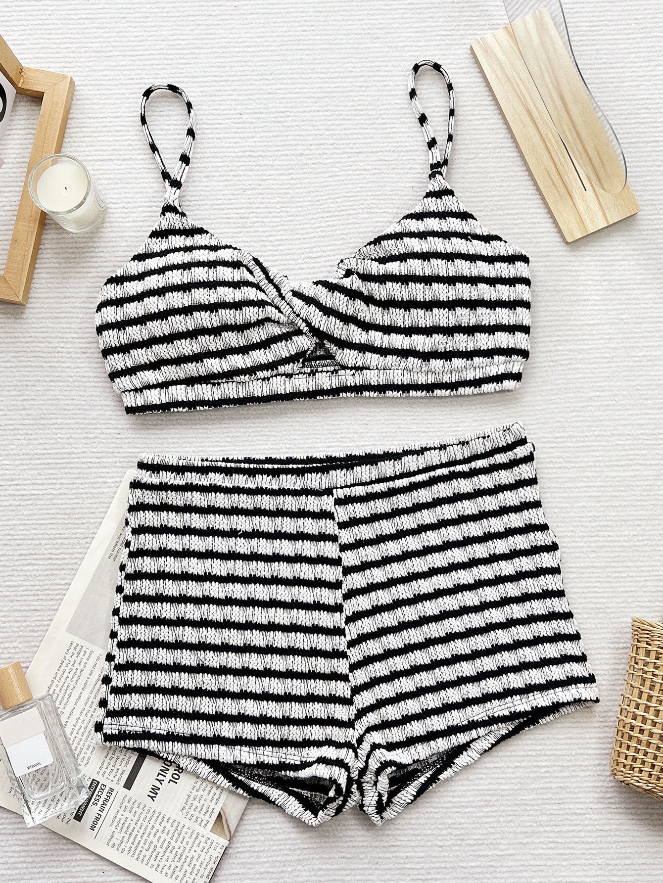 Marina – Bikini-Set im Streifen-Look (High Waist)